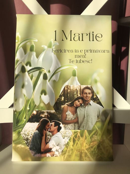 Tablou pentru 1 Martie 20x30 cm personalizat cu fotografiile tale