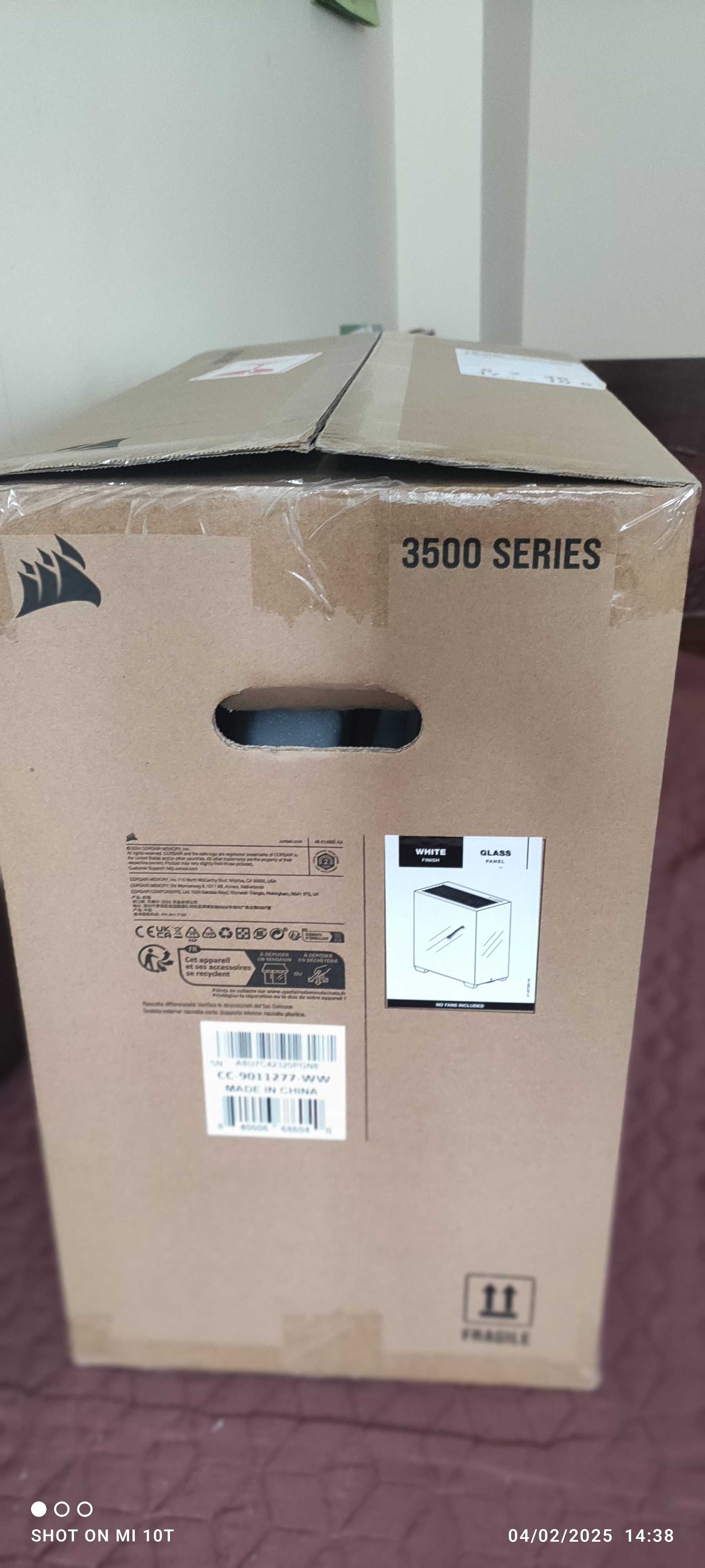 Кутия Corsair - 3500X, mid tower, бяла/прозрачна