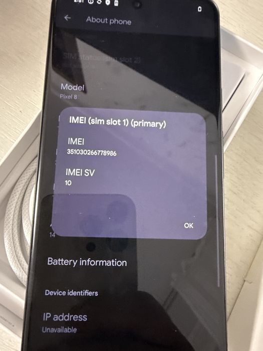 Google Pixel 8 256 si 128Gb ca Noi 69 cicluri incarcate