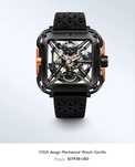 Ceas Ciga Design X Series Black & Orange Skeleton Automatic