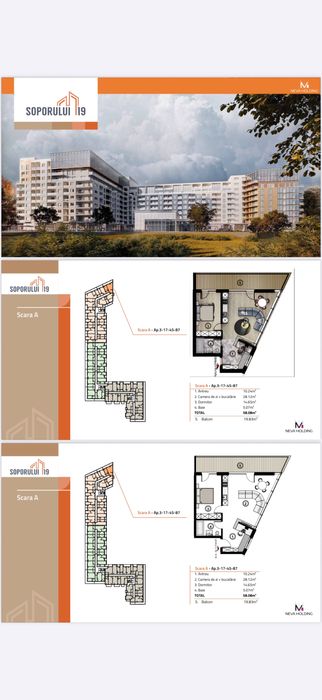 Apartament Cart in Gheorgheni - 60 M 2 Camere  T 20 M-Vedere Parc