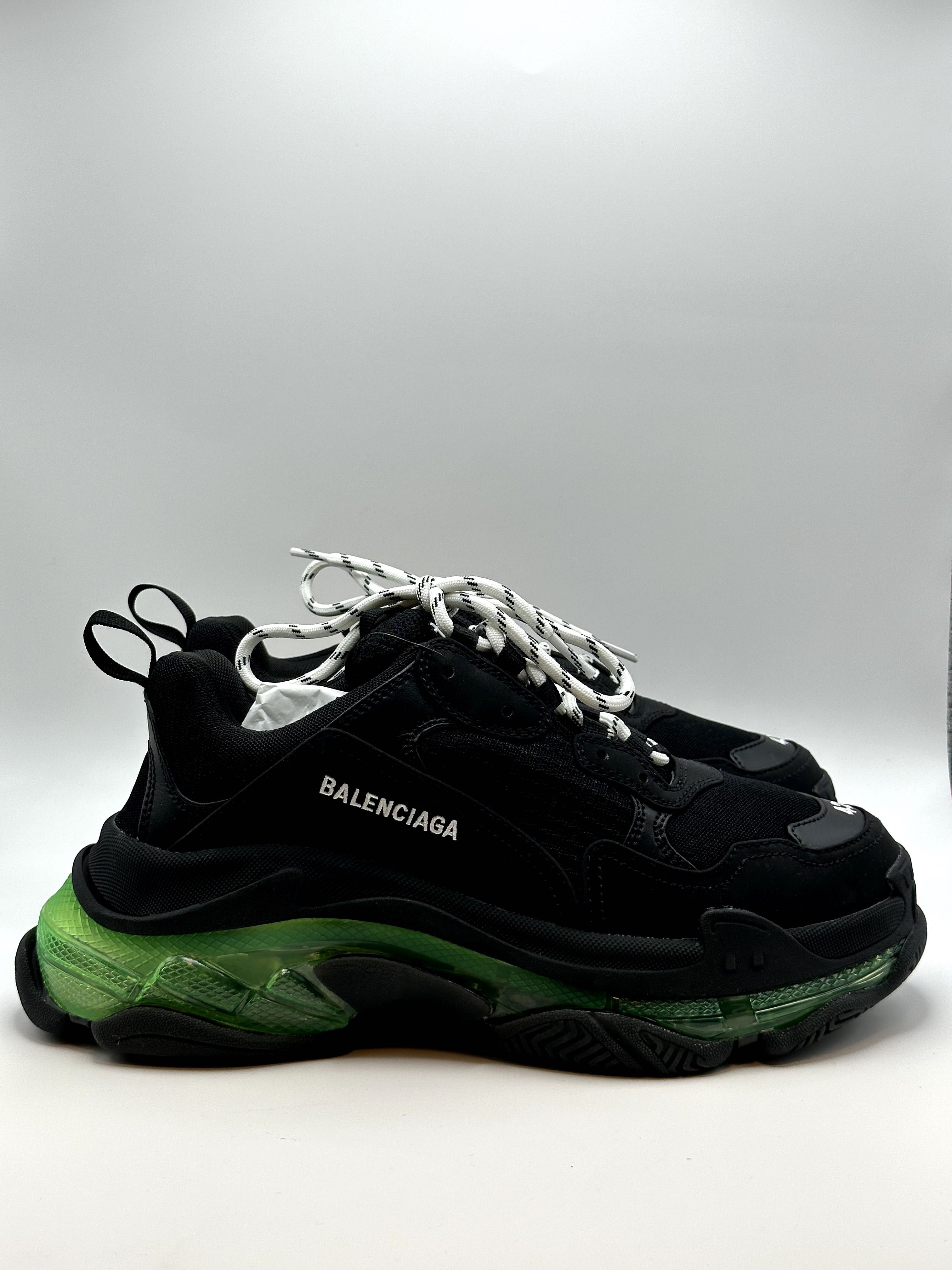 Balenciaga Triple S Black/Light Green Sneakers