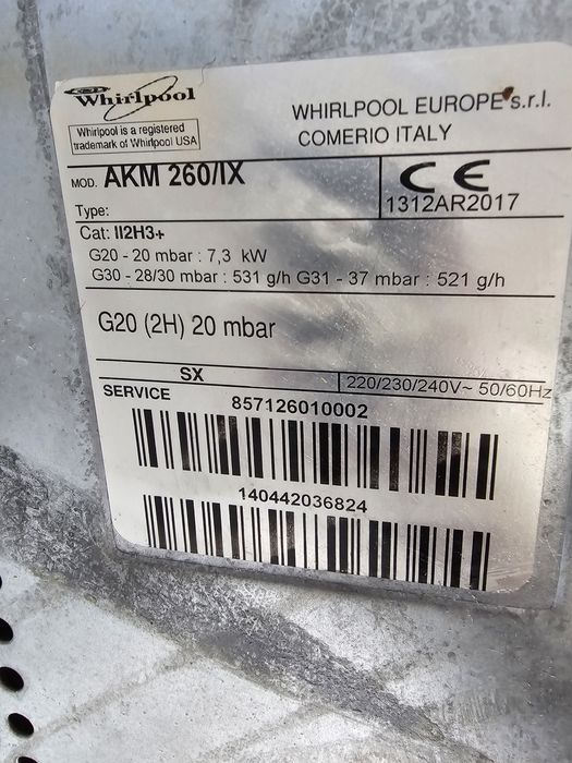 Plita si cuptor gaz Whirpool incorporabile