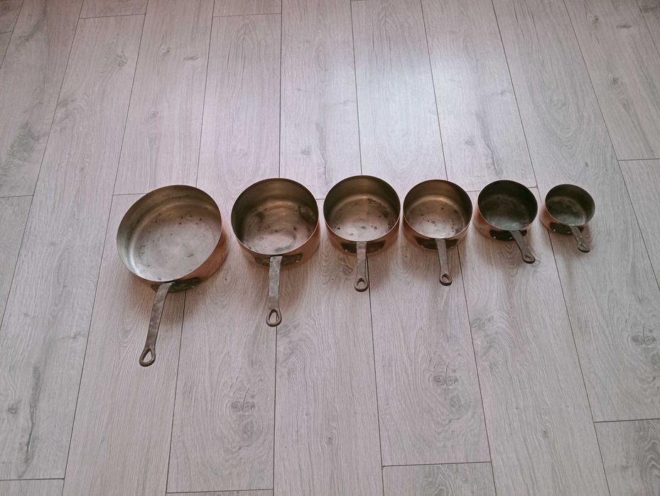 Set 6 cratițe cupru cu mânere din fier MADE in Fanta