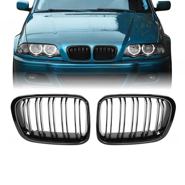 Grile duble BMW Seria 3 E46 Sedan/Touring 1998-2001 Negru Lucios