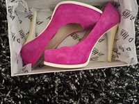 Цикламени обувки на ток Pink