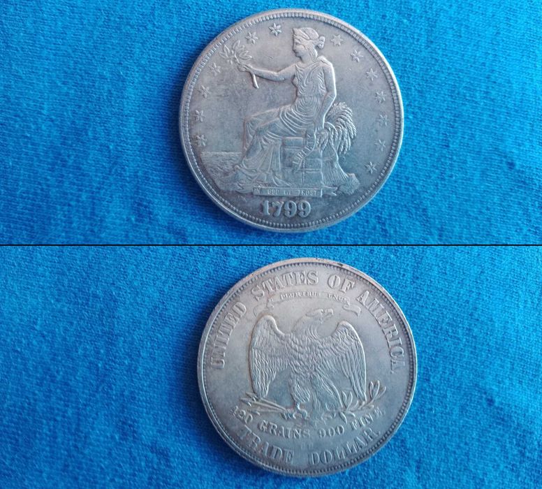 Silver Dollars 3 Monede de Argint USA FINE silver one dollar coins