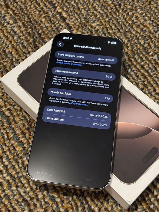 iPhone iPhone iPhone 16 pro max 256 gb baterie 99