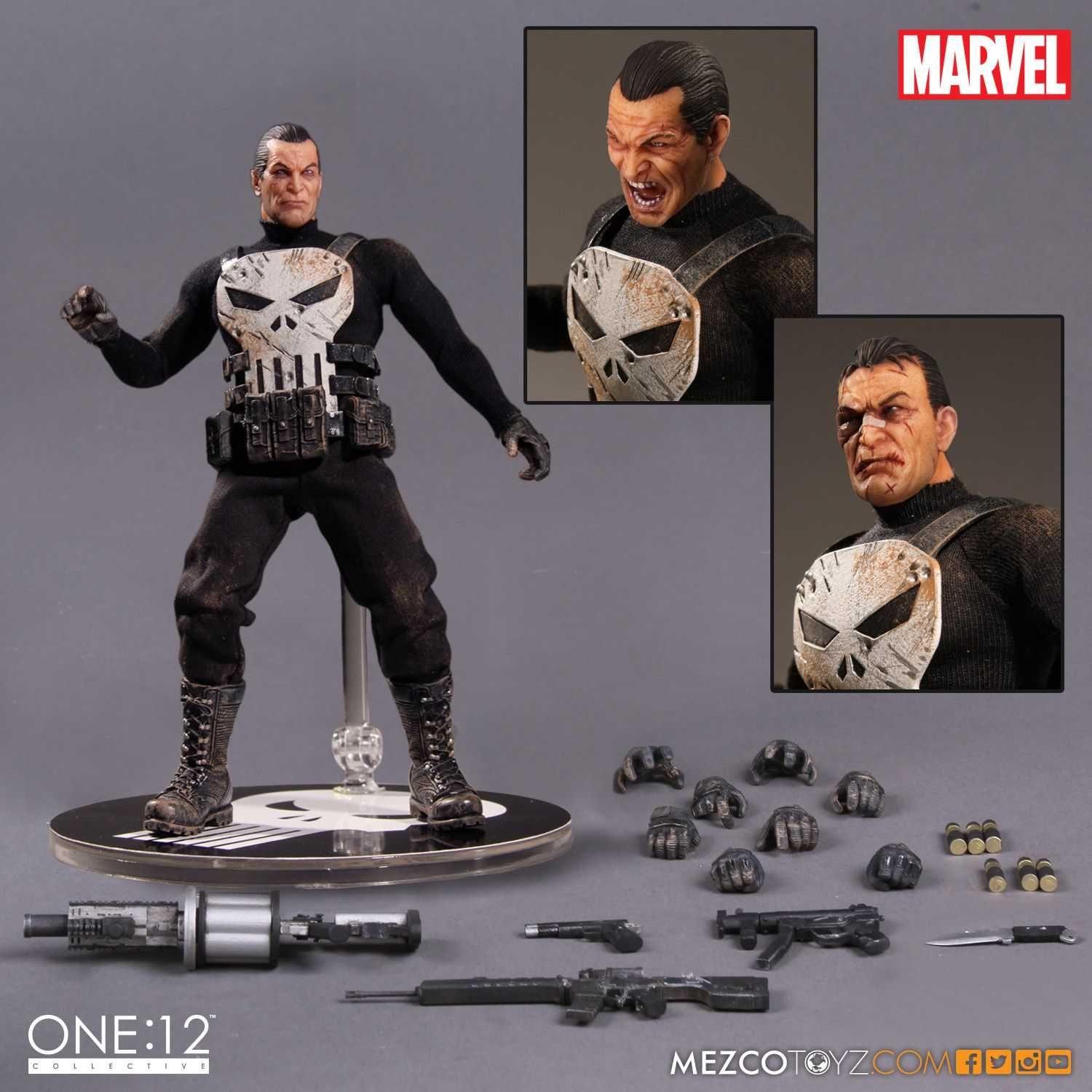 Mezco 1:12 Figurina Articulata Marvel Punisher Previews Exclusive
