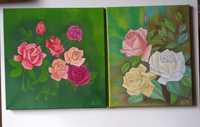 Картини - Рози - маслени бои върху платно с подрамка