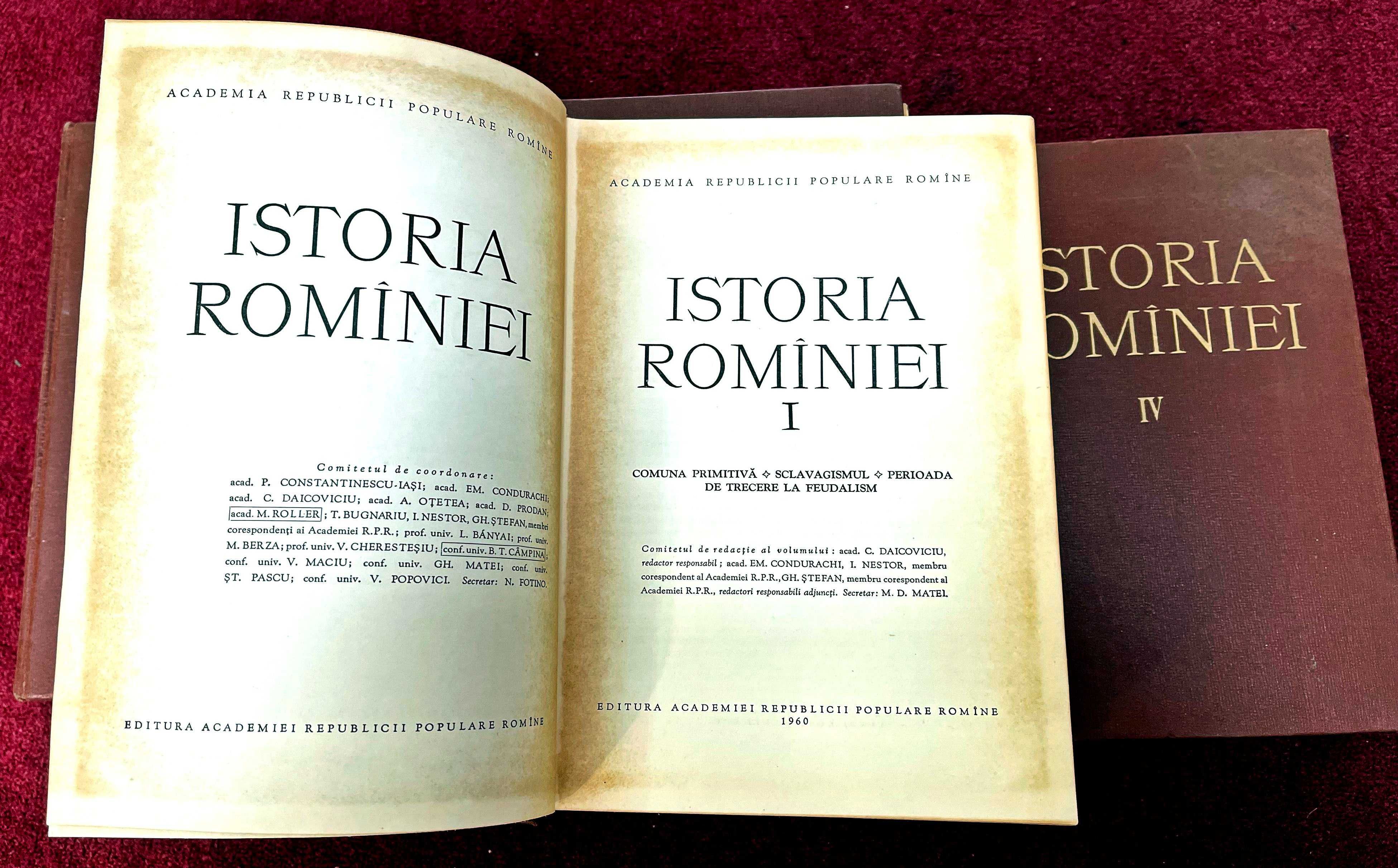 Istoria Romaniei (4 vol., editie hardcover) 1960-1964