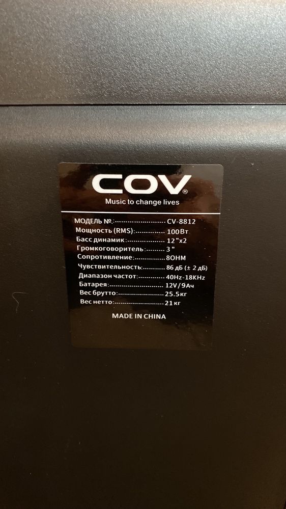 Pro акустическая портативная система COV 8812 watt 120