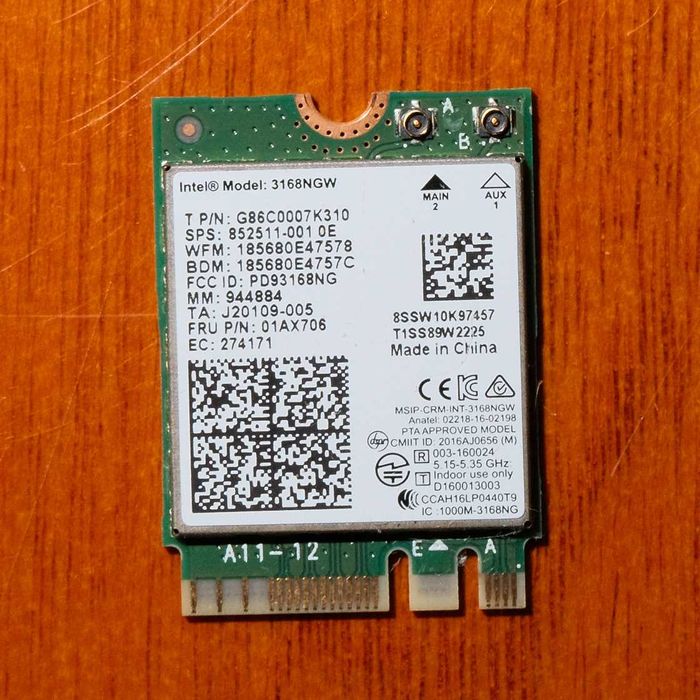 Wi-Fi + Bluetooth модуль Intel 3168NGW
