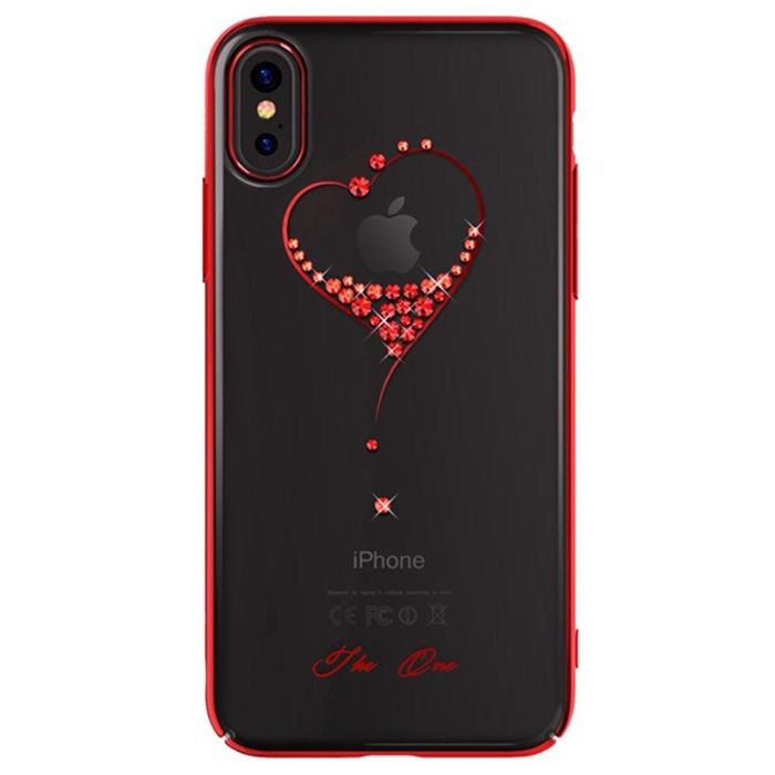 Husa Kingxbar pentru Apple iPhone X design Cristale Swarovski - Red