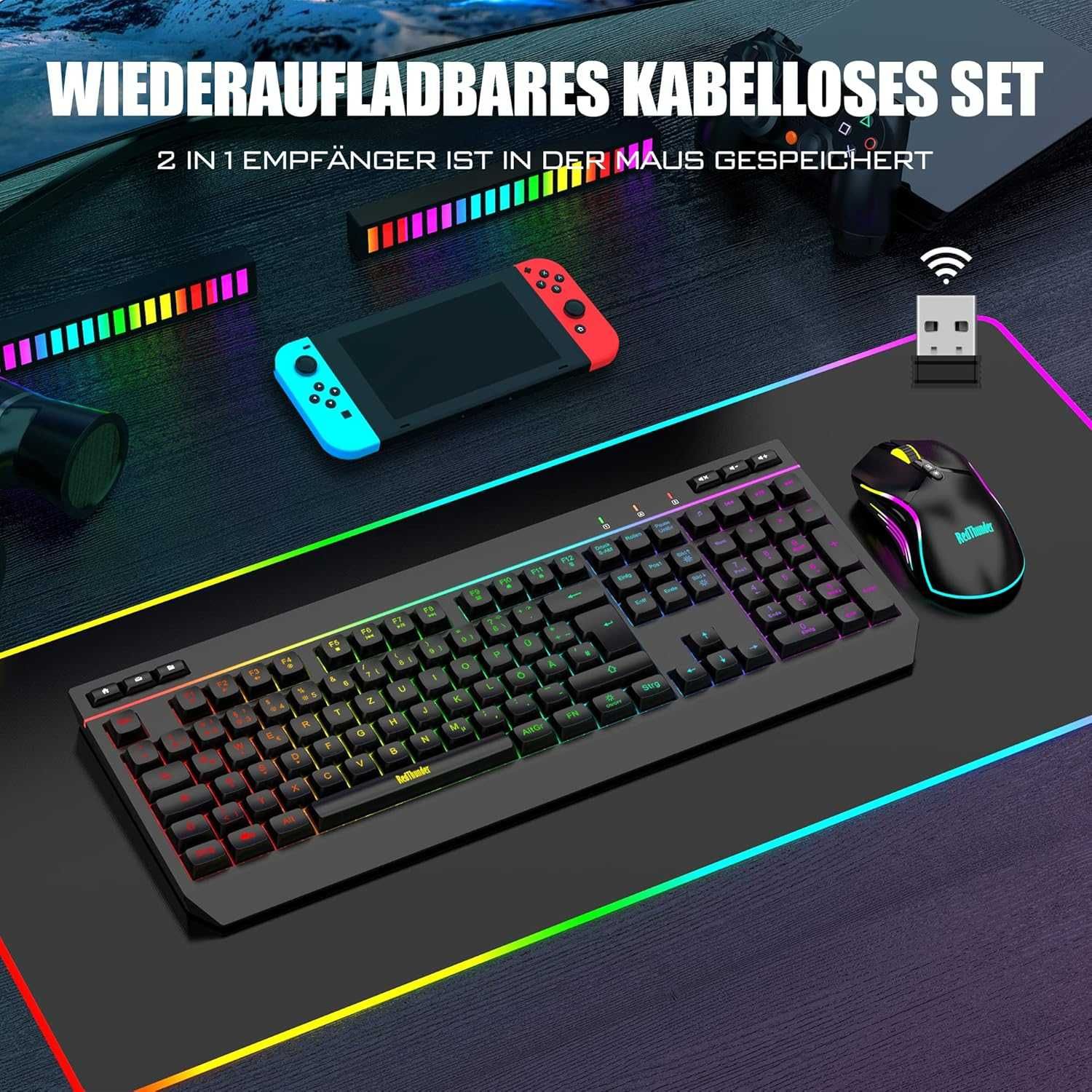 Геймърска клавиатура и мишка RedThunder K20 German QWERTZ,Гаранция