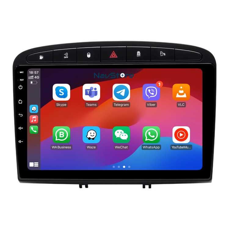 Navigatie Dedicata Android 9 Inch Peugeot 308/408 , Bluetooth, Carplay
