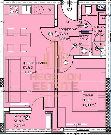 Продава се Двустаен апартамент в Варна, Кайсиева градина - 58 кв.м за 1284 €/кв.м - Снимка #1