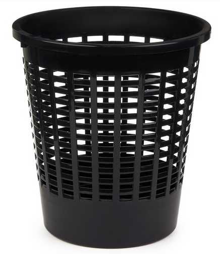 Set de 10 bucati =50ron Cos gunoi plastic, perforat, negru- 10 litri