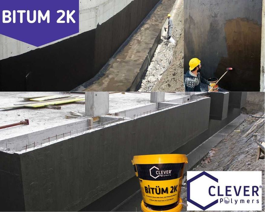 Жидкая резина BITUM 2K мембрана битумно-каучуковая clever Polymers