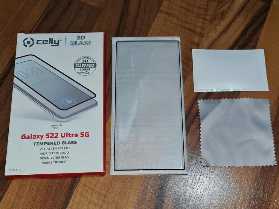 Folie sticla full cover originala Celly Samsung Galaxy S22 Ultra 5G