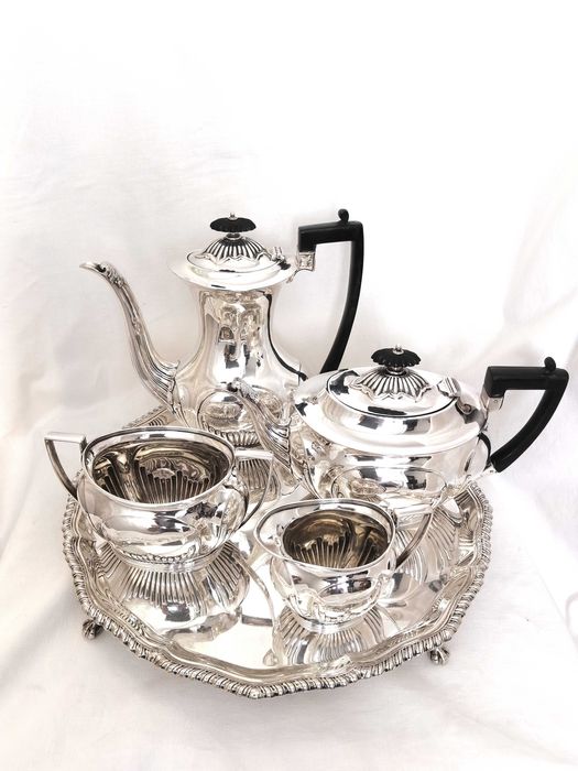Serviciu de ceai și cafea din argint masiv Sheffield 1897