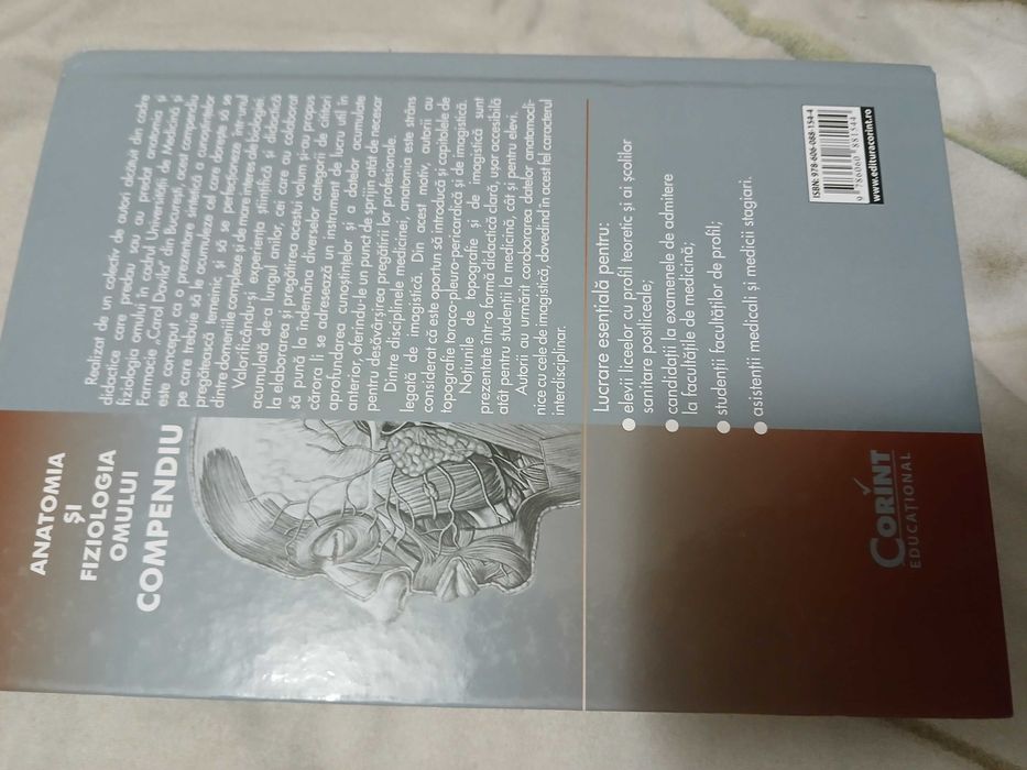 Vand compendiu Anatomia si fiziologia omului, pret 40 lei
