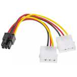 Переходник 6pin(пин)- x2 molex для видеокарты