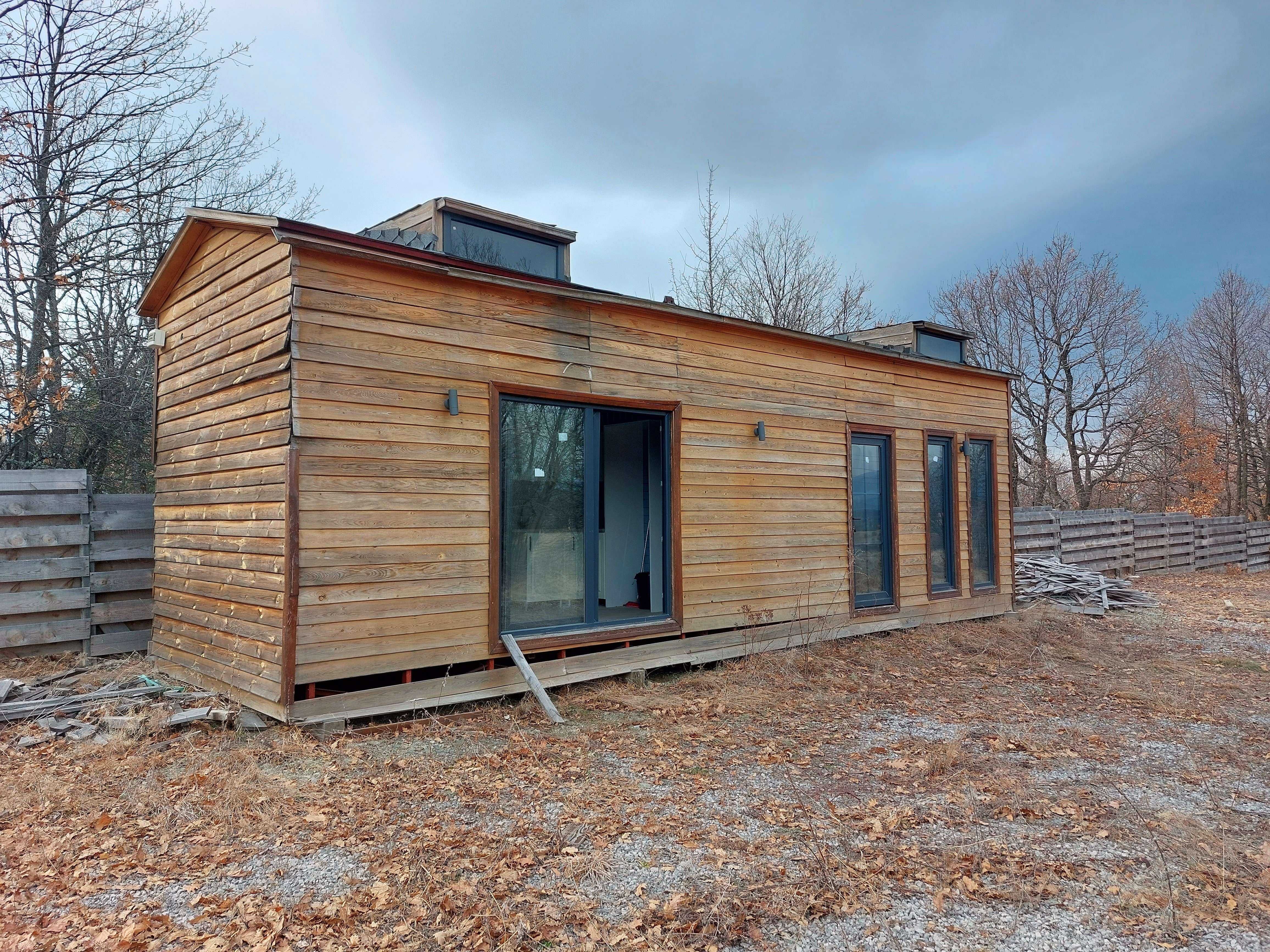 наличен отново 40 m2 Мобилни Сглобяема къща от дърво и стомана