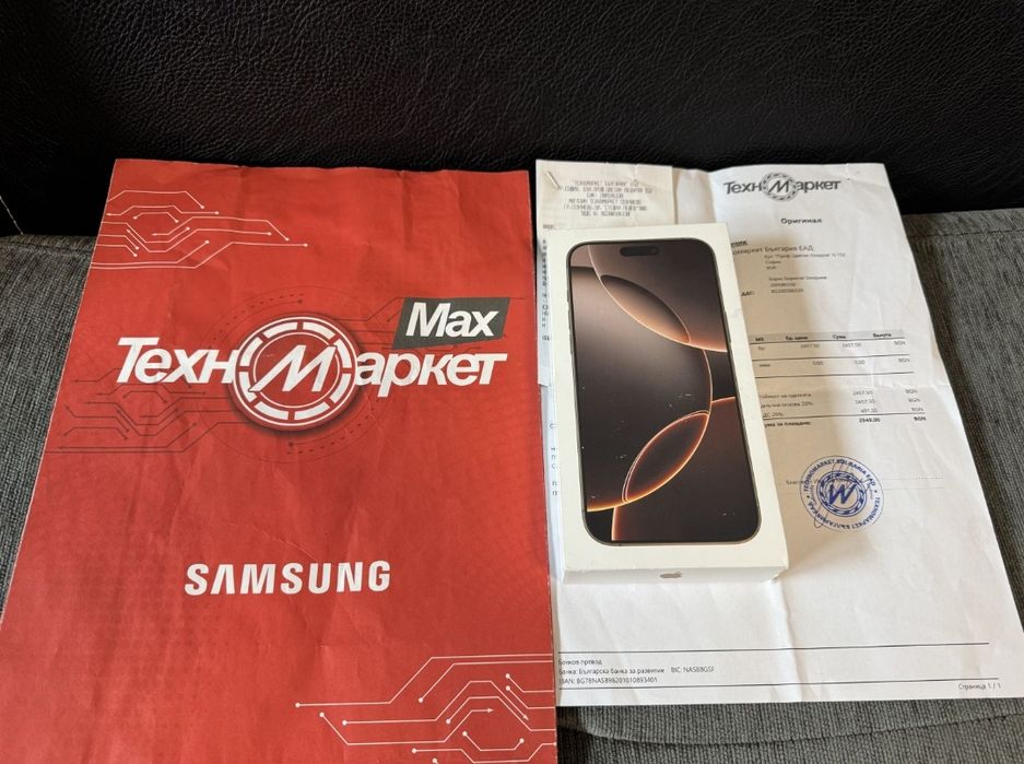 КАТО НОВ 256GB iPhone 16 Pro Max Техномаркет Гаранция 2026 Desert