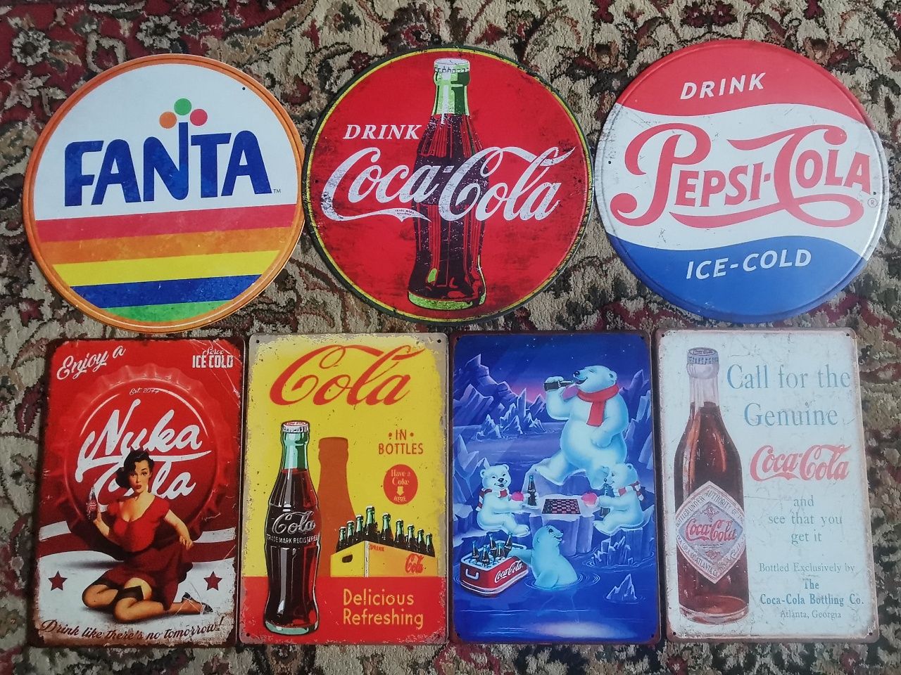 Tablii metalice vintage Fanta Coca Cola