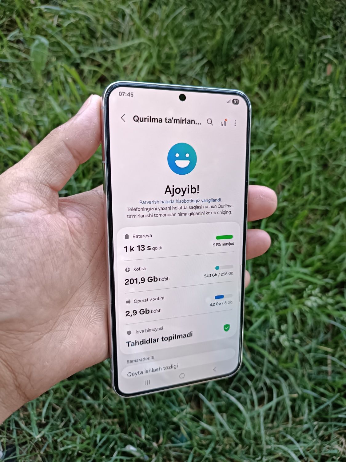 Samsung S22 Plus 5G Snapdragon 8 gen 1. IMEI oʻtgan. yangidek holda
