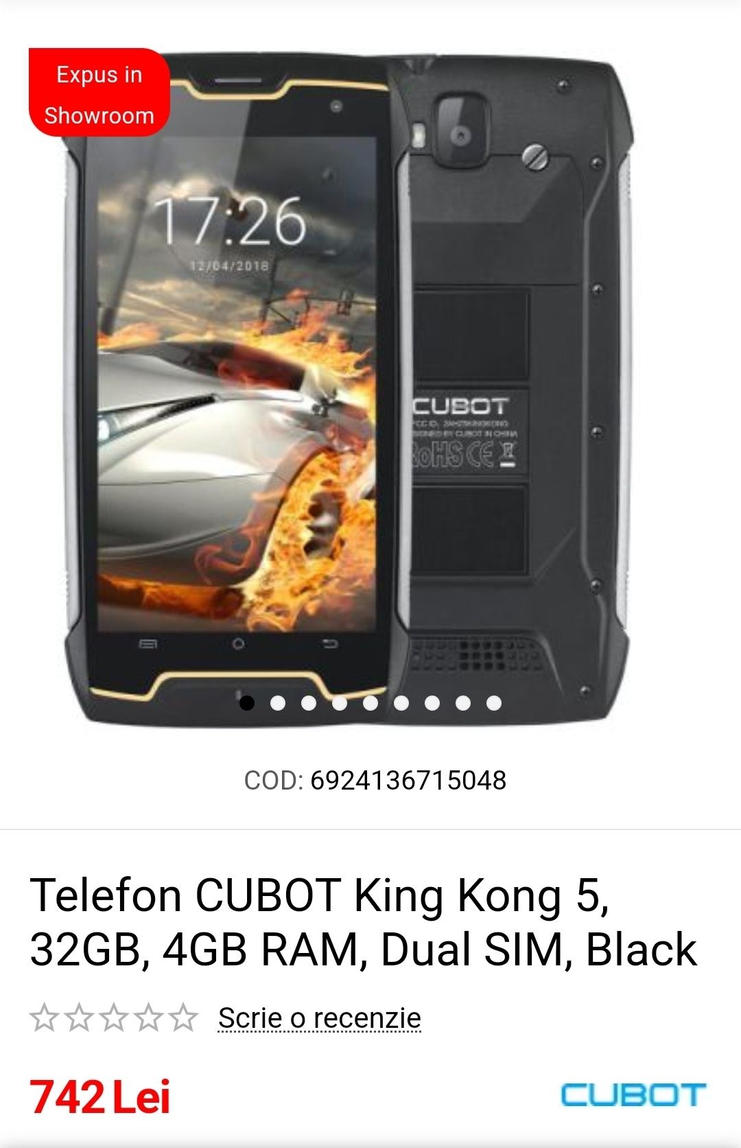 Telefon Cubot King Kong Dual Sim antisoc rezistent praf apa android