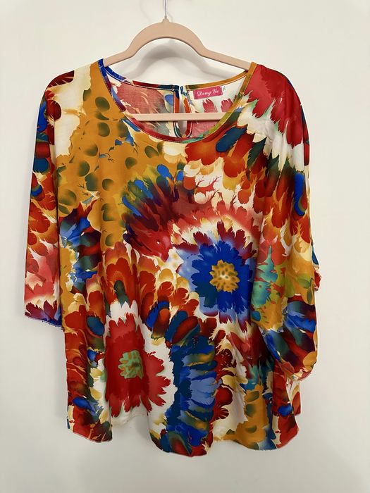 Bluză lejeră de vară cu imprimeu floral multicolor