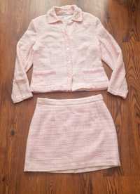 Плетен сет и костюм от букле в бебешко розово