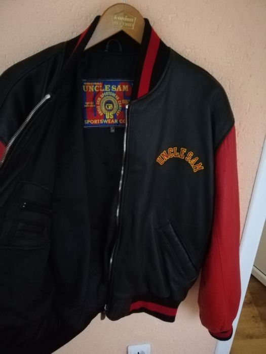 Geacă bărbați piele Uncle Sam bomber L