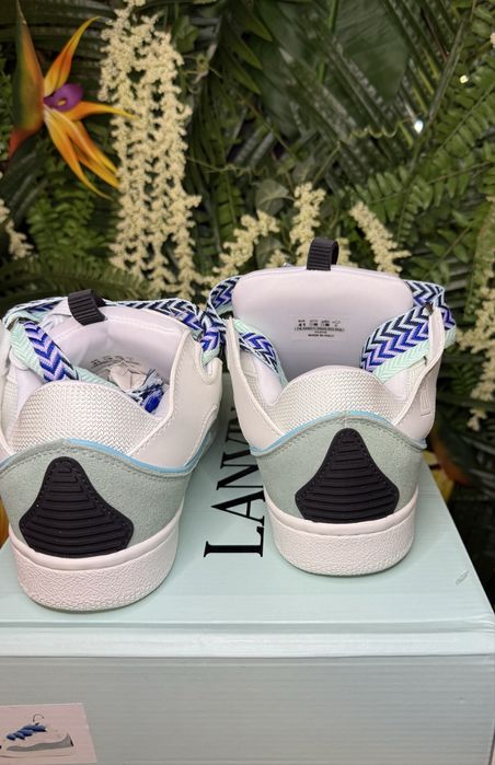 Lanvin Curb Suede Blue White