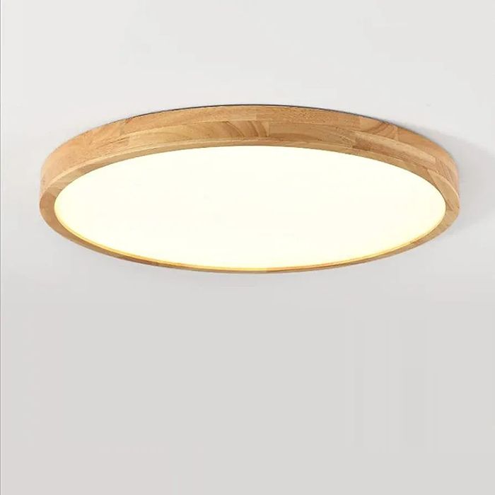 LED плафон за таван Ф50см дървена основа дистанционно