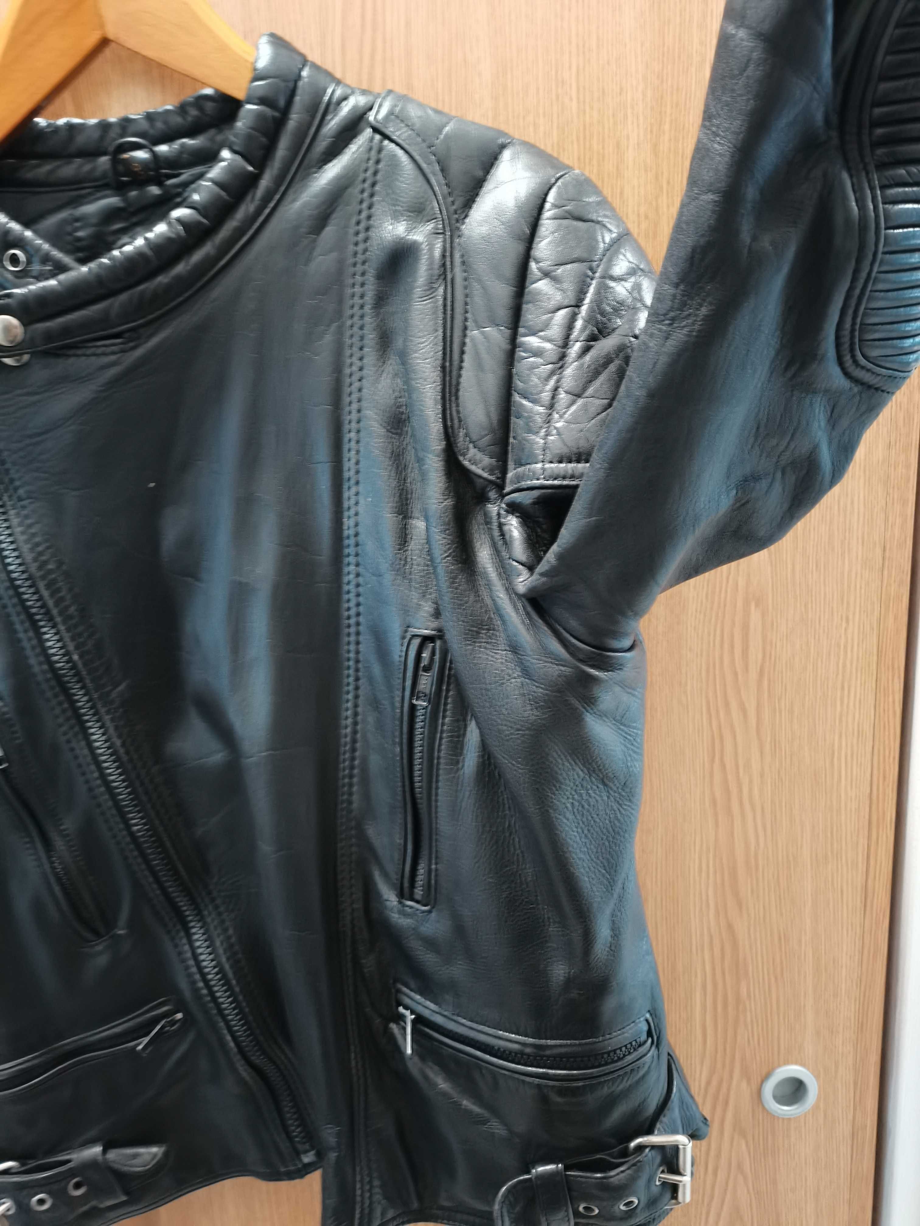Jachetă biker din piele naturală (geacă biker, motociclist) 44-46