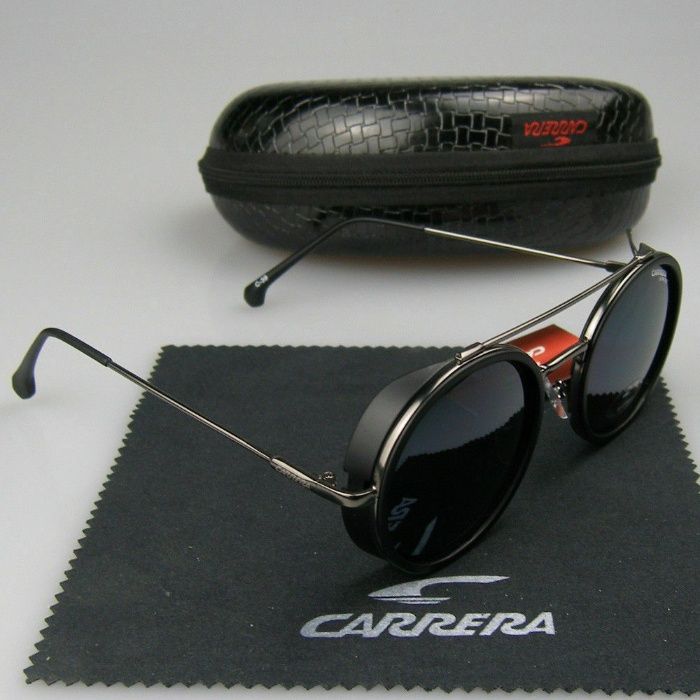 Слънчеви Очила Carrera Sunglasees Black Черни Каррера Кръгли Унисекс