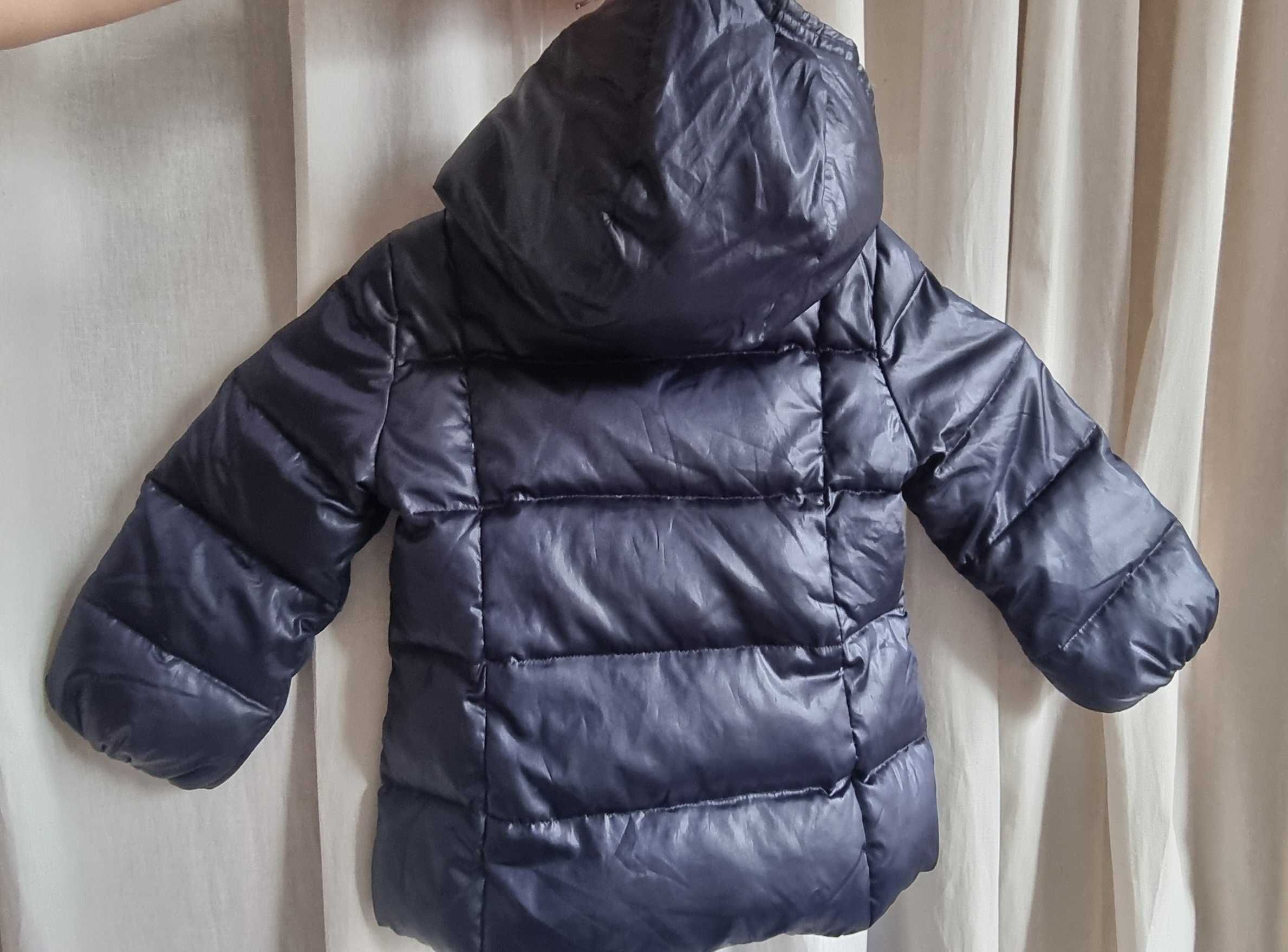 вталено зимно яке, пух и пера,  момиче, Benetton, 12-18m, 82 см.