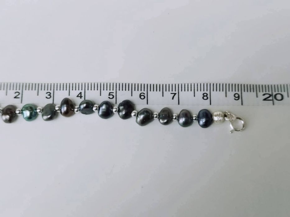 Bratara din argint de 925 cu perle naturale de cultura, perle Keshi
