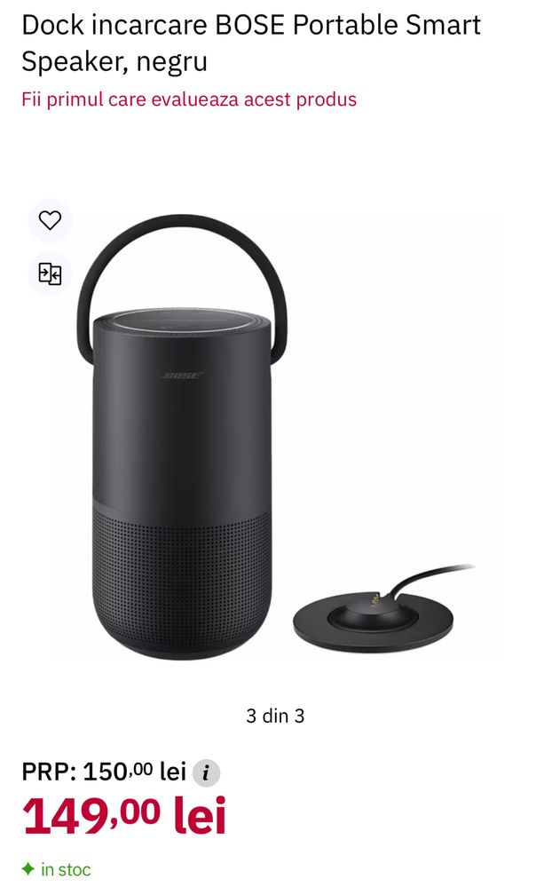 BOSE Home Speaker Portable, dock incarcare, sigilata, transport ZERO