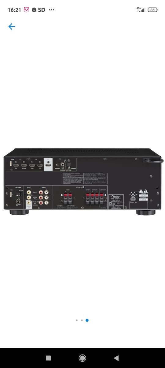 Sistem Audio 5.1 Pioneer receiver VSX 324 + Sistem Boxe HTP-073, 600W