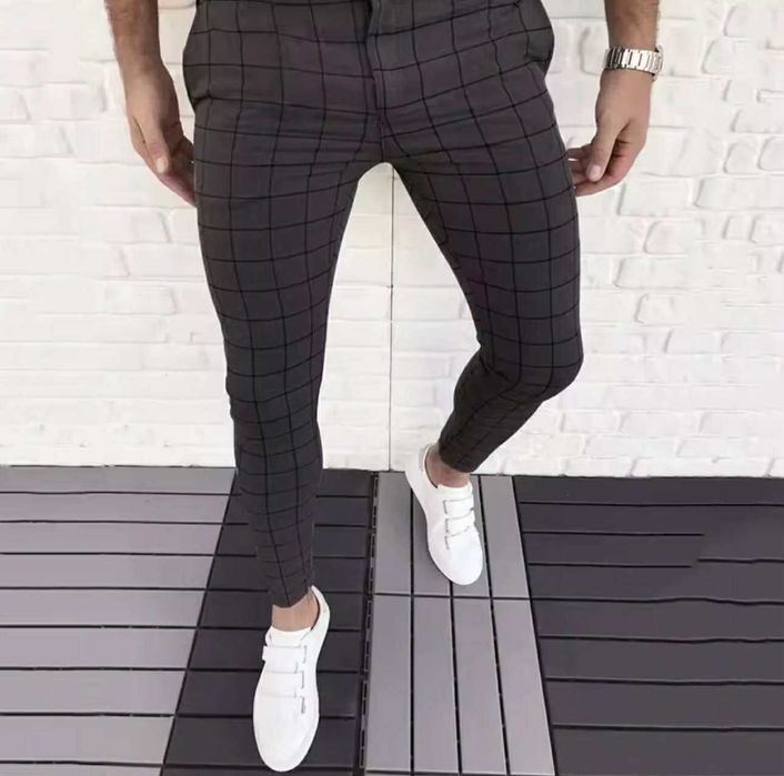 Мъжки панталони – Fashion Casual Plaid Print