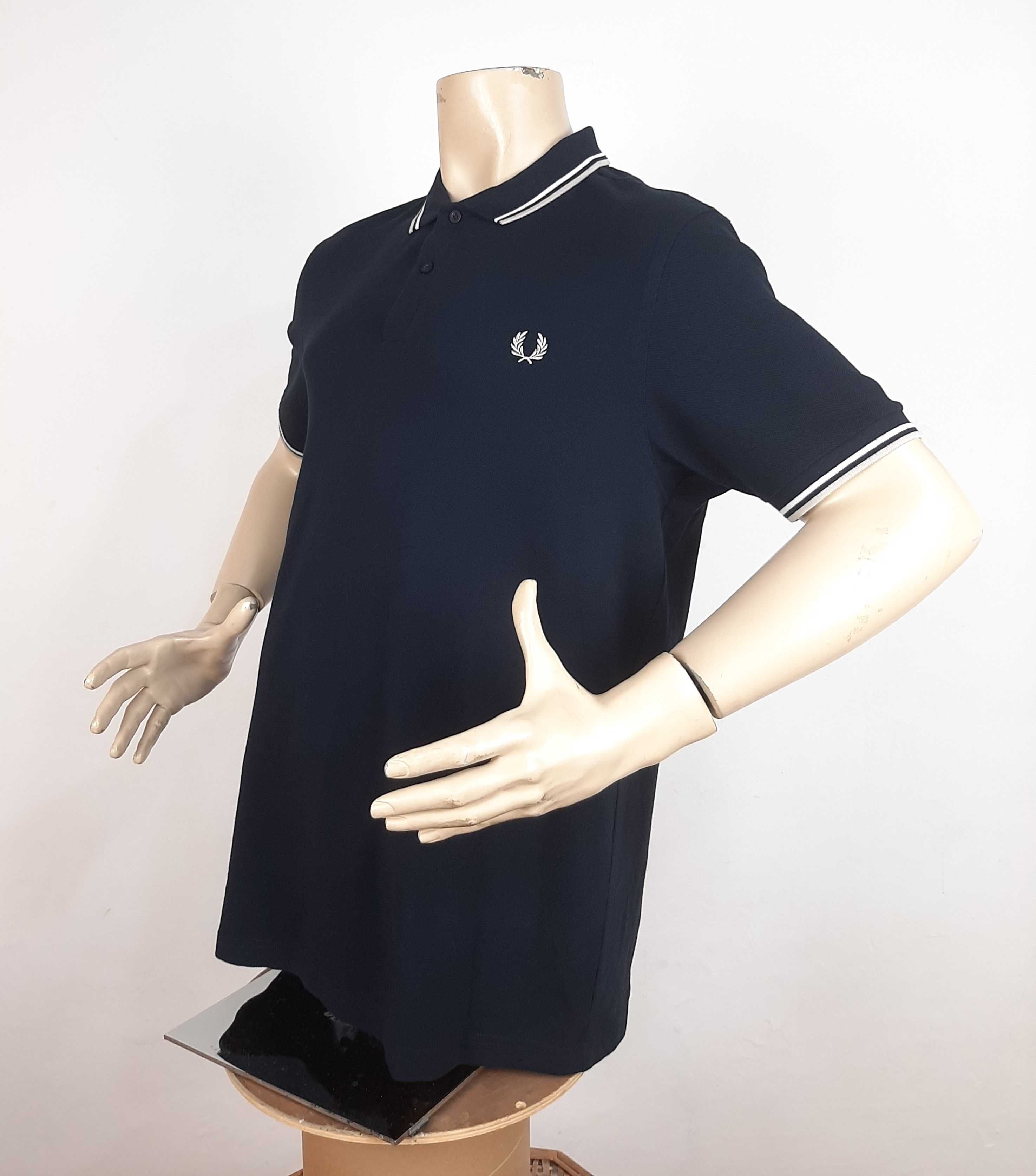 Fred Perry - Оригинална мъжка тениска с яка размер XL