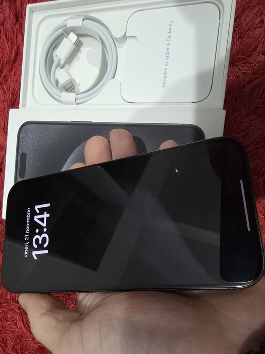 -Iphone 15Pro, ca Nou, 128Gb, 8Ram, Black Titanium, bat: 88%, stare fo