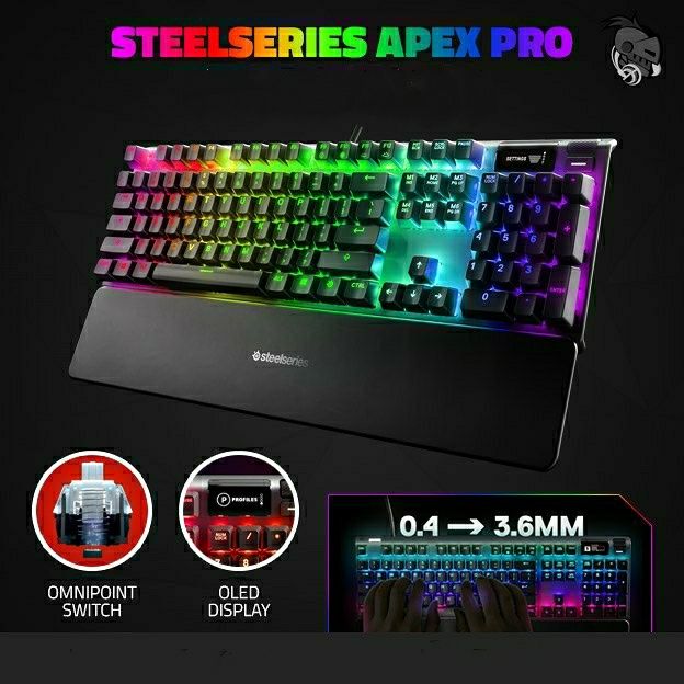 Steelseries APEX PRO/Магнитные Свитчи Механическая Клавиатура наж0,4мм
