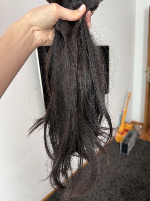 Естествена треса за коса тъмен кестен