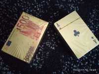 Карти Уно Карти 500 евро златни льскави и за подарьк стават20 лева