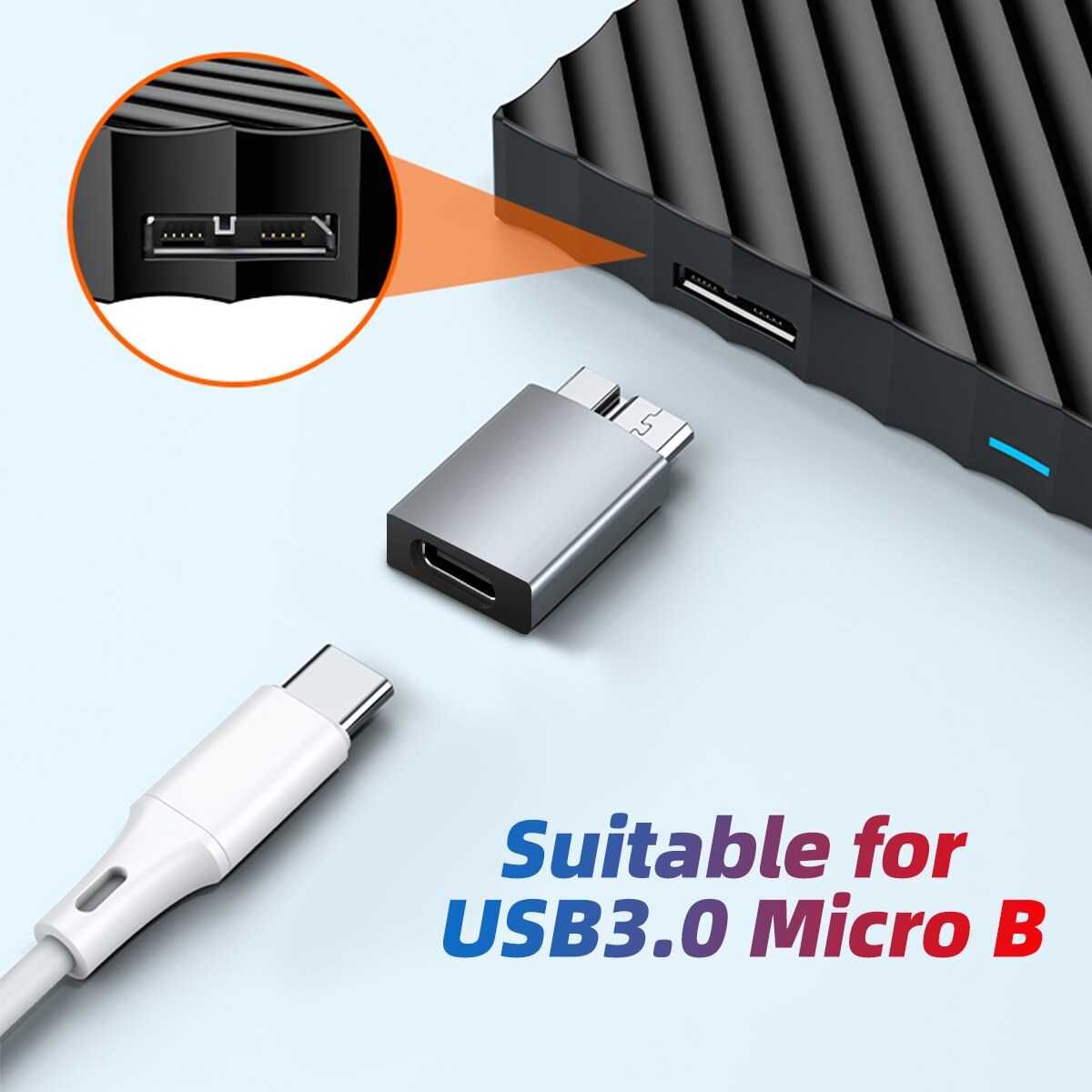 Adaptor USB-C mama la MICRO USB 3.0 tata pt HDD, telefon, tableta